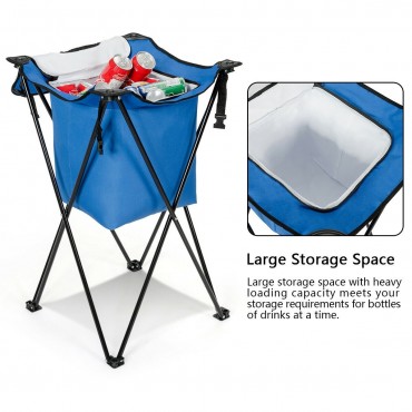 Portable Tub Cooler With Folding Stand And Carry Bag