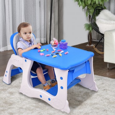 3-In-1 Convertible Play Table Seat Baby High Chair