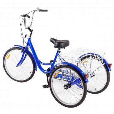 Blue Single Speed Tricycle With Adjustable Seat