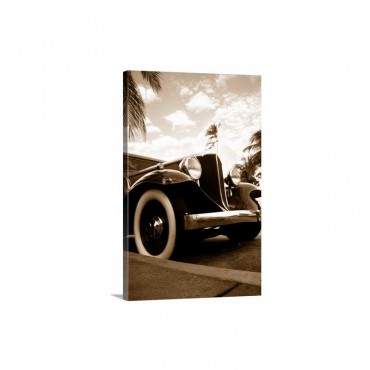 United States, Florida, Miami, Art Deco district, Vintage Car Wall Art - Canvas - Gallery Wrap
