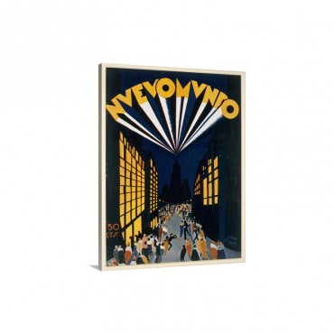 Nuovo Mondo, poster advertising a Radio City style venue in Paris, c.1928 Wall Art - Canvas - Gallery Wrap