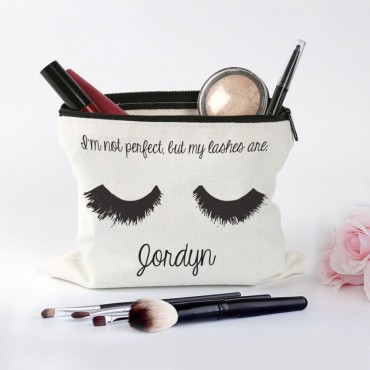 I'm Not Perfect, But My Lashes Are Custom Makeup Bag
