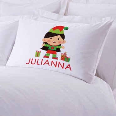 Personalized Girl Elf Kids Pillowcase
