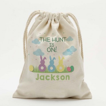 Personalized Easter Bunnies Kids Drawstring Sack