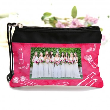 Personalized Pink Photo Cosmetic Bag