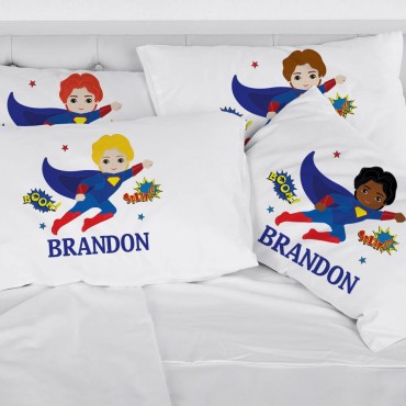 Customized Brandon Super Hero Kids Pillowcase