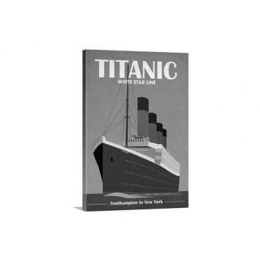 Titanic Ocean Liner Art Deco Wall Art - Canvas - Gallery Wrap
