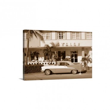 The Avalon Hotel, an Art Deco hotel on Ocean Drive, Miami Beach, Florida, USA Wall Art - Canvas - Gallery Wrap