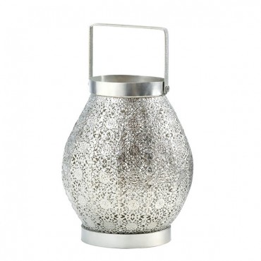 Silver Lace Candle Lantern