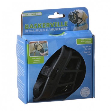 Baskerville Ultra Muzzle for Dogs - Size 3 - Dogs 25-45 lbs - Nose Circumference 11 in.
