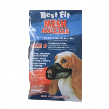 Nylon Fabridog Best Fit Muzzle - Size 5 - Dogs 48-60 lbs - 2 Pieces