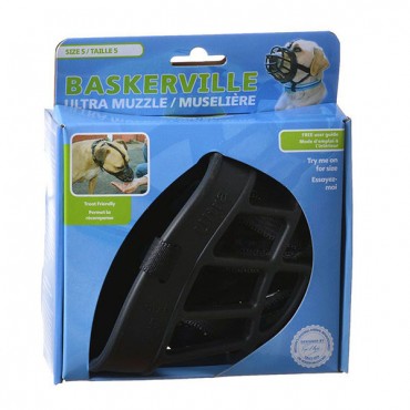 Baskerville Ultra Muzzle for Dogs - Size 5 - Dogs 60-90 lbs - Nose Circumference 13.7 in.