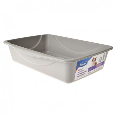 Pet-mate Litter Pan - Gray - Small - 14.1 in. L x 10.4 in. W x 3.5 in. H - 4 Pieces