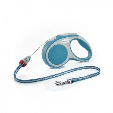 Flexi Vario Retractable Tape Leash - Turquoise - Small - 16 ин. Tape - Dogs 26-33 lbs