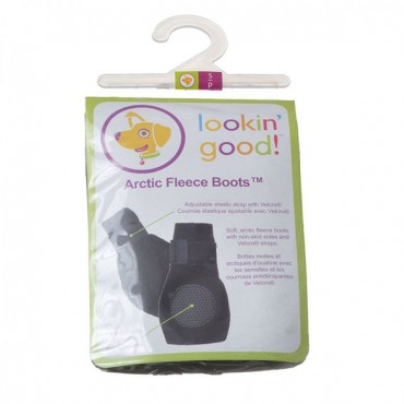 Fahion Pet Arctic Fleece Dog Boots - Black - Small - 2.75 in. Paw - 2 Pieces