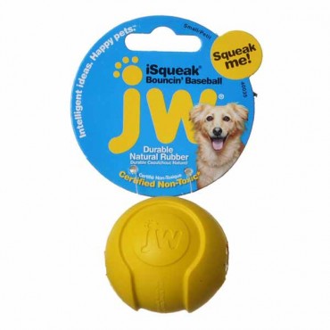 JW Pet iSqueak Bouncing Baseball Rubber Dog Toy - Small - 2 in. Diameter - 5 Pieces