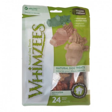 Whimzees Natural Dental Care Alligator Dog Treats - Small - 24 Pack - Dogs 15-25 lbs
