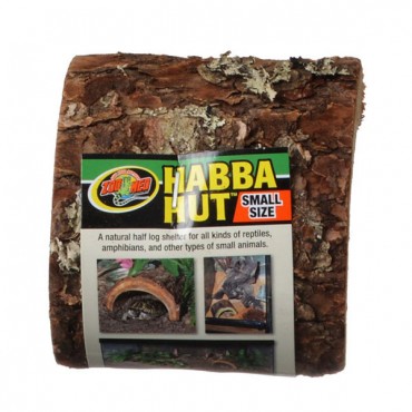 Zoo Med Habba Hut Natural Half Log with Bark Shelter - Small - 3.25 in. L x 4.5 in. W x 2 in. H - 2 Pieces