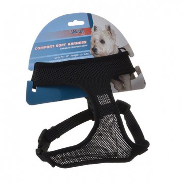 Coastal Pet Comfort Soft Adjustable Harness - Black - Small - 3/4 in. Width - Girth Size 19 in. - 23 in.