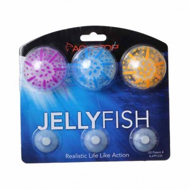 Aqua top Silicone Jellyfish Aquarium Ornament - Assorted Colors - Small - 3 Pack
