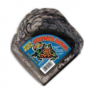 Zoo Med Repti Rock Corner Bowl - Small - 4.75 in. Long x 4.75 in. Wide - 2 Pieces