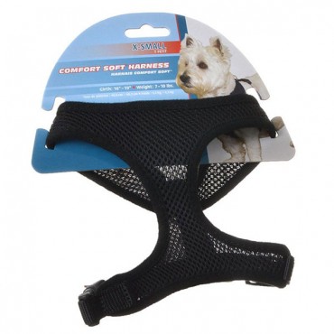 Coastal Pet Comfort Soft Adjustable Harness - Black - Small - 5/8 in. Width - Girth Size 19 in. - 23 in.