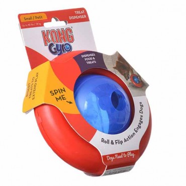 Kong Gyro Dog Toy - Small - 5 in. Diameter - Assorted Colors - 2 Pieces
