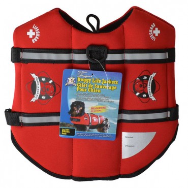 Paws Aboard Neoprene Doggy Life Jacket - Red - Small - For Dogs 15-20 lbs