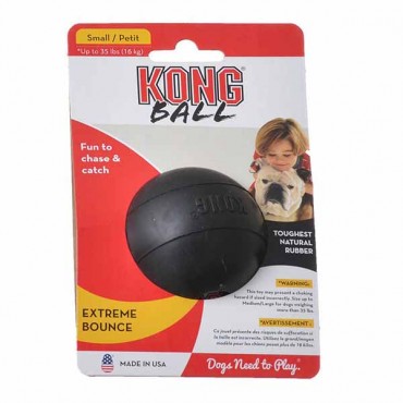 Kong Extereme Ball - Black - Small - Solid Ball - Dogs up to 35 lbs - 2.5 in. Diameter - 2 Pieces
