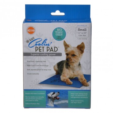 K and H Coolin Pet Pad - Blue - Small 11 Long x 15 Wide