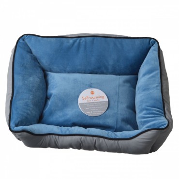 K and H Pet Products Self Warming Sleeper Lounge - Gray and Blue - Small 16 Long x 20 Wide