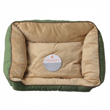 K and H Pet Products Self Warming Sleeper Lounge - Sage and Tan - Small 16 Long x 20 Wid