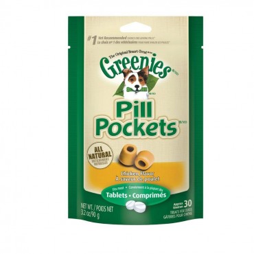 Greenies Pill Pocket Chicken Flavor Dog Treats - 30 Treats Tablets - 2 Pieces