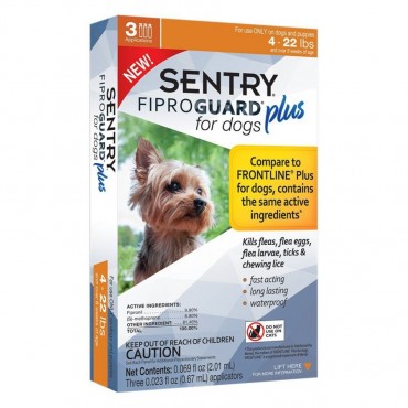 Sentry Fiproguard Plus IGR for Dogs and Puppies - Small - 3 Applications - Dogs 6.5-22 lbs