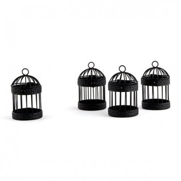 Small Black Birdcage Favor Containers - Pack of 4