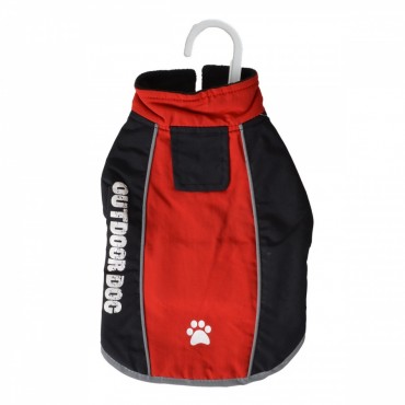 Fashion Pet Outdoor Dog All Weather Jacket - Red - Small - Fits 10 -14 Neck to Tail