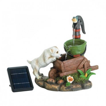 Solar Puppy Dog Fountain