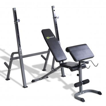 Adjustable Weight Lifting Bench + Rack Set