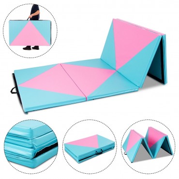 4 In. x 10 In. x 2 In. Exercise Fitness Folding Portable Gymnastics Mat