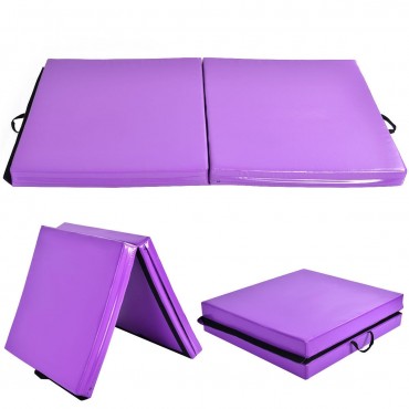 6 Ft. x 3.2 Ft. Portable Thick Gymnastics Mat with Two Folding Panel