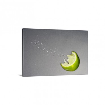 Squeezed Lime Wedge With Spray Droplets Wall Art - Canvas - Gallery Wrap