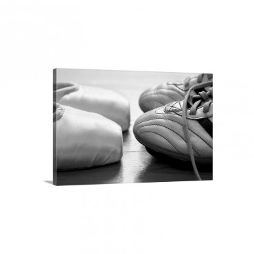 Still Life Of Ballet Shoes And Soccer Cleats Wall Art - Canvas - Gallery Wrap