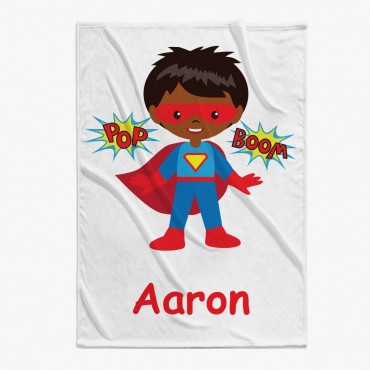 Superhero Custom Boys Character Plush Baby Blanket