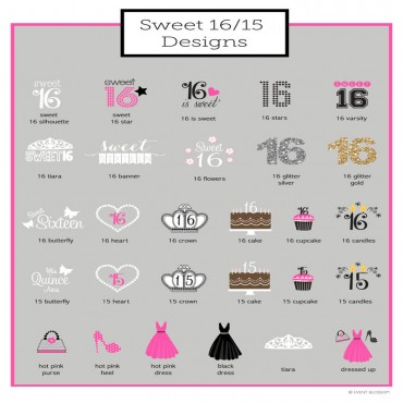 Personalized Sweet 16 or 15 Hershey's® Kisses Labels Trio - Set of 108