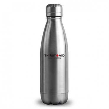 Insulated Water Bottle - Silver Cola Bottle - Thirst Aid Printing