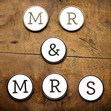 Mr & Mrs Cardboard Letter Medallions