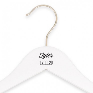 Personalized Wooden Wedding Clothes Hanger - Script Print