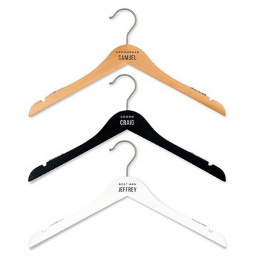 Personalized Wooden Wedding Clothes Hanger - Groomsman