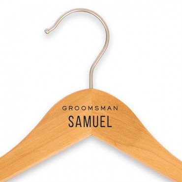 Personalized Wooden Wedding Clothes Hanger - Groomsman