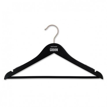 Personalized Wooden Wedding Clothes Hanger - Groom